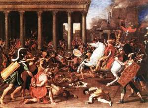 Destruction of the Temple at Jerusalem. Painted by Nicolas Poussin, 1640.